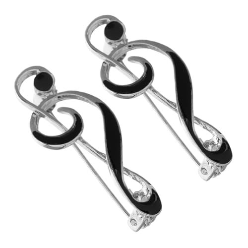 BESPORTBLE 2 Stück Musiknoten Brosche Schmuck Musik Accessoires Kleiderbrosche Schal Anstecknadel Chor Anstecknadel Hemd Anstecknadel Kleider Anstecker Musiknoten Anstecknadel von BESPORTBLE
