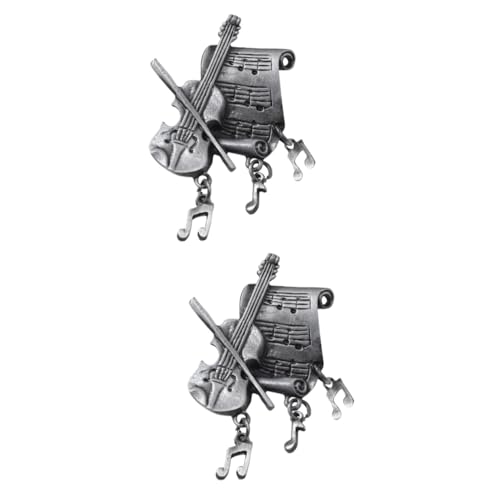 BESPORTBLE 2 Stück Musiknotenbrosche Gitarrenbroschen Stellnadel Vintage Brosche Pin-ästhetik Dekorative Anstecknadel Hutbrosche Anzug Reversnadel Schal Brosche Zinklegierung von BESPORTBLE