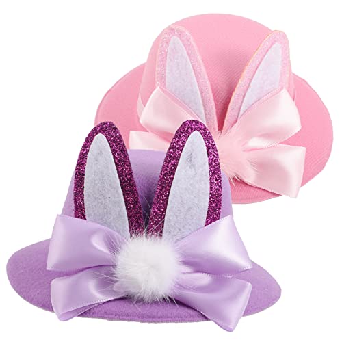 BESPORTBLE 2 Stück Niedliche Haarspangen mit Hasenohren Hut Farbenfrohe Haarschmuck Accessoires für Mädchen Festliche Party Haarklammern für Osterfeiern und Kinderfeste von BESPORTBLE