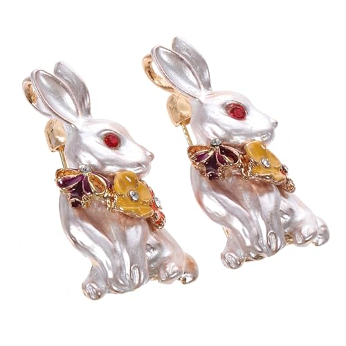 BESPORTBLE 2 Stück Niedliche Hasen Broschen Metall Anstecknadeln für Damen Stilvolle Accessoires für Kleidung Schals und Hüte Perfektes Chinesischen Neujahr von BESPORTBLE