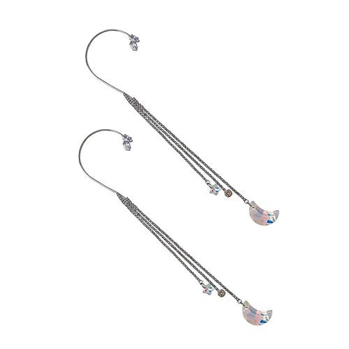 BESPORTBLE 2 Stück Ohrclips mit Mond Design Strassbesatz Ohrklemmen Ohrloch Langlebige Ohrschmuck für Damen Glänzende Ohrhänger für Besonderen Look BESPORTBLE 2 Stück Ohrclips mit Mond Design Strassbesatz Ohrklemmen Ohrloch Langlebige Ohrschmuck für Damen Glänzende Ohrhänger für Besonderen Look von BESPORTBLE