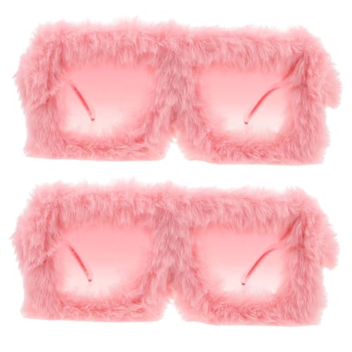 BESPORTBLE 2 Stück Oversized Flauschige Sonnenbrille Damen Plüsch Sonnenbrille mit UV Schutz Quadratischer Rahmen Leichtes Design für Outdoor Reisen und Shopping Neuartige Accessoires von BESPORTBLE