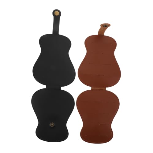BESPORTBLE 2 Stück PU Leder Gitarrenplektrenhalter Fächer Kompakter Pick Organizer Gitarre Ukulele Bass Zubehör Leicht und Stilvoll für Musiker Unterwegs von BESPORTBLE