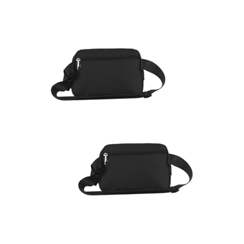 BESPORTBLE 2 Stück Packung Diagonale Tasche Umhängetaschen Für Herren Gürteltasche Für Den Sport Umhängetasche Für Herren Sport Umhängetasche wasserdichte Umhängetasche Geldgürtel Nylon Black von BESPORTBLE