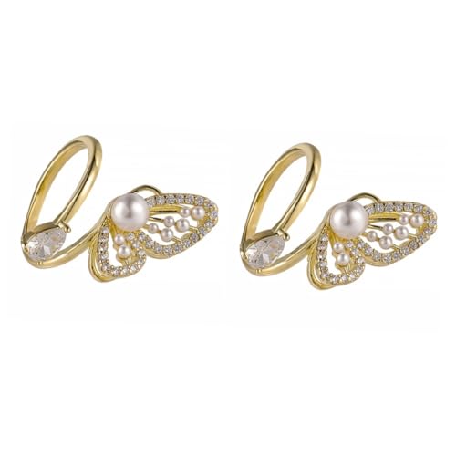 BESPORTBLE 2 Stück Perlenring Trendiger Ring Eleganter Fingerring Knöchel Ring Fingerdekor Modischer Fingerring Handdekoration Damenschmuck Verstellbarer Öffnungsring von BESPORTBLE