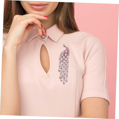 BESPORTBLE 2 Stück Pfauen Brosche mit Funkelnden Kristallen und Langem Quasten Anhänger Vielseitige Anstecknadel für Kleidung Hüte Pullover und Taschen Eleganter Tier Accessoire für Damen von BESPORTBLE
