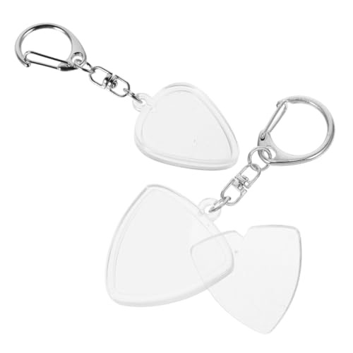 BESPORTBLE 2 Stück Plektrumkoffer Wählen Sie den Schlüsselbundhalter Guitar Picks Storage Anhänger Organizer für Gitarrenplektren Organisator auswählen Plektrumgehäuse Kunststoff Transparent von BESPORTBLE