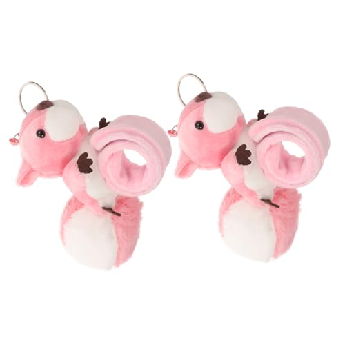 BESPORTBLE 2 Stück Plüsch Snap Armband Eichhörnchen Kuscheltier Armband Flauschiges Stofftier Partygeschenk Weiches für Themenpartys von BESPORTBLE