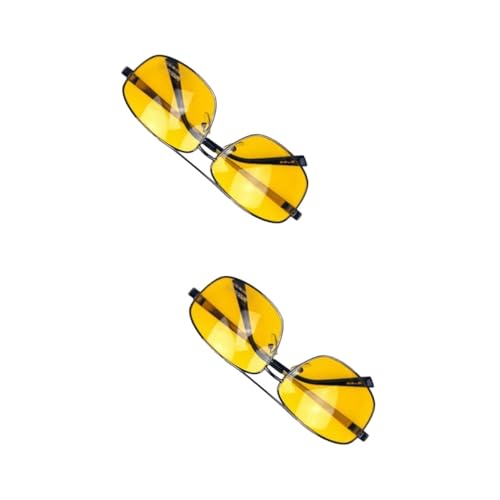 BESPORTBLE 2 Stück Polarisierte Nachtfahrbrille mit Metallrahmen Schutz Blendfreie Fahrbrille für Herren Damen Autofahrer Entspannte Sicht Uv-schutz Uvb von BESPORTBLE