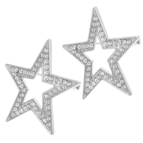 BESPORTBLE 2 Stück Pullover Schal Clips Kleidernadel Stern Brosche Schal Brosche Uniform Hemd Anstecknadel Strass Stern Abzeichen Anstecknadel Bling Rucksack von BESPORTBLE