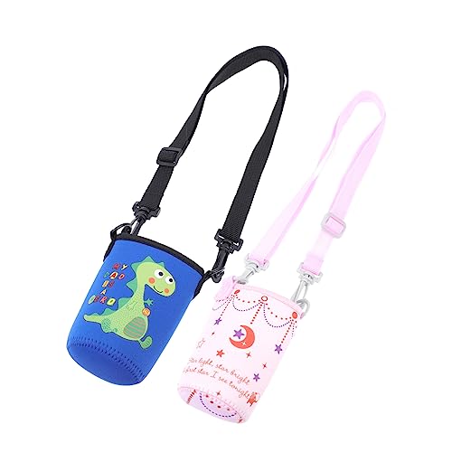 BESPORTBLE 2 Stück Reisebecher Tasche Flaschenbeutel Halter Flaschenverschluss Flaschendeckel Tassenset Sportflasche Aufbewahrungstasche Tasche Tragetasche Glas Kinder Sport Wasserflasche von BESPORTBLE