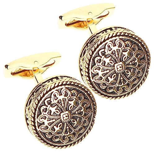 BESPORTBLE 2 Stück Retro Manschettenknöpfe für Herren Vintage Cufflinks mit Filigranem Design für Hochzeiten Anzüge Besondere Anlässe Stilvolle Accessoires für Männer von BESPORTBLE
