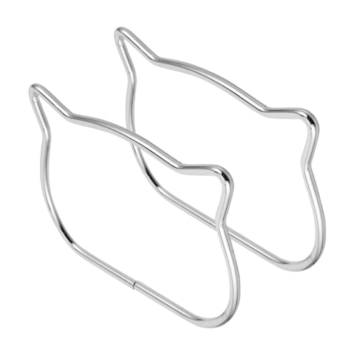 BESPORTBLE 2 Stück Ring Mit Katzenkopf-taschengriff Taschengriffe Für Die Taschenherstellung Geldbeutel Klobig Geldbörsen Häkeln Zubehör Ersatz Geformt Kurze Handtaschengriffe Silver Metall von BESPORTBLE
