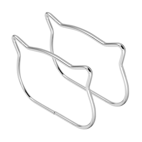 BESPORTBLE 2 Stück Ring mit Katzenkopf-Taschengriff Geldbörsen Ersatz Geldbeutel klobig Katzenkopf Handgriffe DIY Taschen Zubehör Handtaschengriffe Geflochtener Taschengriff aus Metall Silver von BESPORTBLE