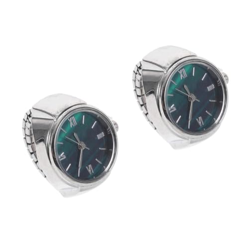 BESPORTBLE 2 Stück Ringuhr Mini Fingeruhr aus Zinklegierung Römische Ziffern Leicht und Langlebig Komfortabel Tragbar Modisches Accessoire für Damen und Herren als Geschenk von BESPORTBLE