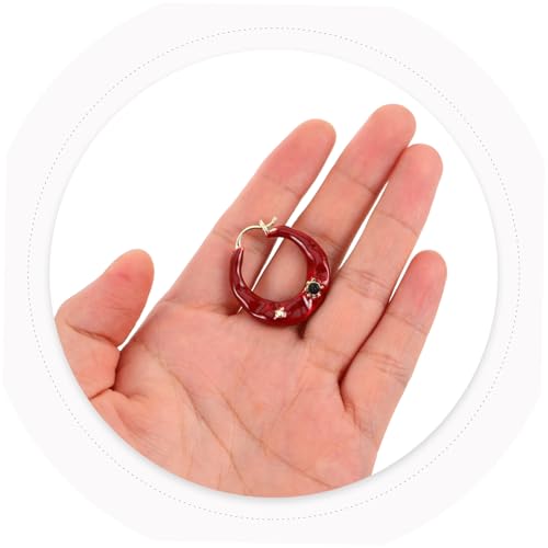 BESPORTBLE 2 Stück Rote Retro Ohrringe mit Glänzender Emaille Leichte Metall Creolen für Damen Vielseitig Tragbare Vintage Hoops für Alltag Party und Formelle Anlässe Schmuckstücke für von BESPORTBLE