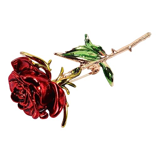 BESPORTBLE 2 Stück Rote Rosenbrosche Anstecknadel Elegantes Design für Kleidung Damen Brosche Valentinstag Modisches Accessoire für Pullover Kleid Tuch Cape von BESPORTBLE