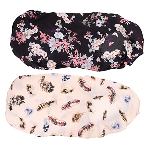 BESPORTBLE 2 Stück Schlafhaube für Lange Haare Elastische Kappen Atmungsaktive Satin Mütze der Frisur Wiederverwendbare Nachtmützen für Damen Zufällig von BESPORTBLE