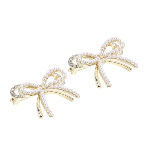 BESPORTBLE 2 Stück Schleifen Brosche Hutnadeln Für Damen Brosche Zum Muttertag Damen Perlennnadeln Braut-pin Stifte Für Taschen Anstecknadeln Perlenstift Zinklegierung Golden von BESPORTBLE