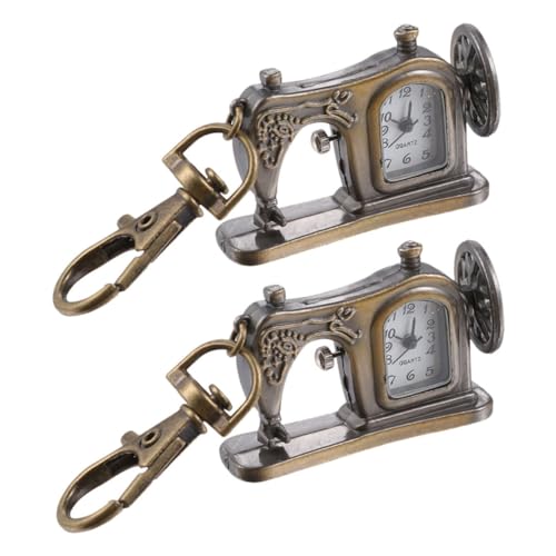 BESPORTBLE 2stücke Vintage-nähmaschinenform Taschenuhr Mit Clip Quarz-schlüsselanhänger-Uhr Antike Taschenuhr Für Herren Schlüsselanhänger Uhr Aus Kunststoff Und Zinklegierung von BESPORTBLE