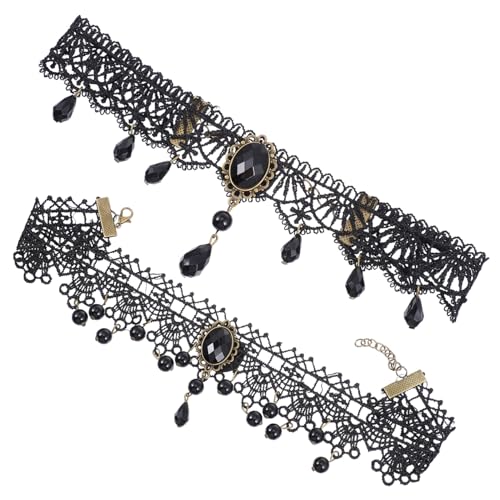 BESPORTBLE 2 Stück Schlüsselbein Halskette Aus Schwarzer Spitze Halsketten Verstellbarer Halsschmuck Kleid Accessoires Halskette Punk -halskette Halskette Polyester BESPORTBLE 2 Stück Schlüsselbein Halskette Aus Schwarzer Spitze Halsketten Verstellbarer Halsschmuck Kleid Accessoires Halskette Punk -halskette Halskette Polyester von BESPORTBLE