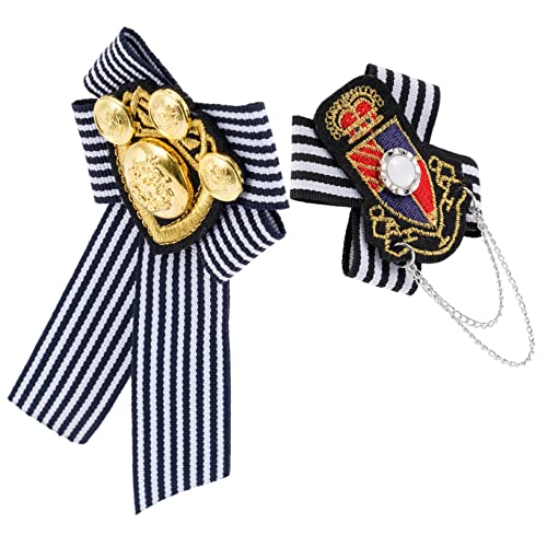BESPORTBLE 2 Stück Schulterepauletten Brosche für Damen Herren Anstecknadel mit Gestreiftem Design für Jacken Mäntel Kleider Anzüge Elegantes Accessoire von BESPORTBLE