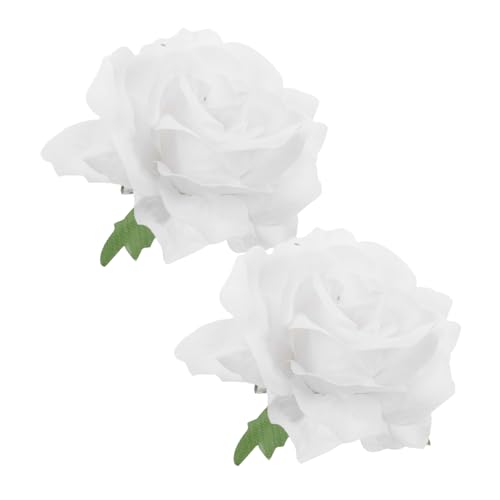 BESPORTBLE 2stücke Stoff-blumen-haarspangen Und Broschen Künstliche Blumen-haarnadeln Rosenbrosche Haarspange Für Partys Und Anlässe von BESPORTBLE