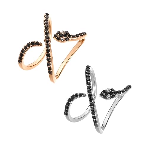 BESPORTBLE 2 Stück Snake Styled Finger Ring für Frauen Verstellbarer Schmuck Hochwertigem Material oder Besondere Anlässe für Geburtstage Anlässe von BESPORTBLE