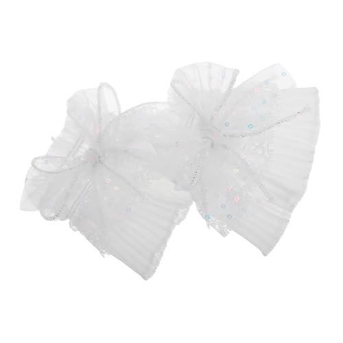 BESPORTBLE 2stücke Spitzenmanschetten Für Damen Mit Pailletten Und Bowknot Weiße Handgelenkmanschetten Als Fake-ärmel Feminine Accessoires Für Hochzeitsfeier-dekoration Und Brautkleider von BESPORTBLE