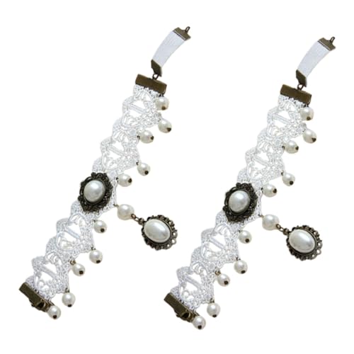 BESPORTBLE 2 Stück Spitzenarmring Armstulpen aus weißer Spitze Spitzen-Handgelenkmanschetten-Schmuck Armreifen Band für Lolita Mode gekräuselte Bündchen gefälschte Handärmel Bronzelegierung BESPORTBLE 2 Stück Spitzenarmring Armstulpen aus weißer Spitze Spitzen-Handgelenkmanschetten-Schmuck Armreifen Band für Lolita Mode gekräuselte Bündchen gefälschte Handärmel Bronzelegierung von BESPORTBLE