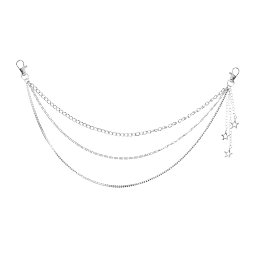 BESPORTBLE 2 Stück Sternen Hosenkette Verstellbare Punk Jeans Geldbörse für Damen und Herren Gothic Accessoires Hip Hop Style Robuste Taillenkette von BESPORTBLE