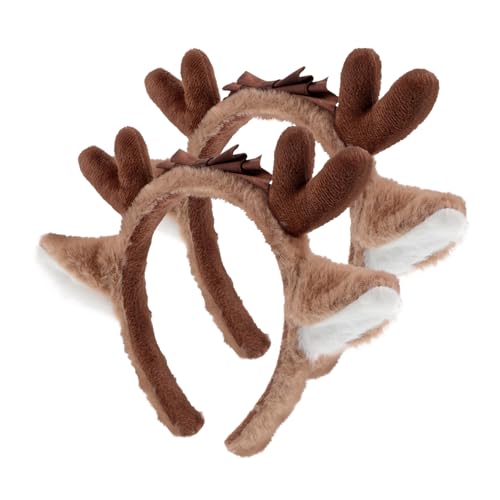 BESPORTBLE 2stücke Hirschgeweih-stirnband Für Erwachsene Rentierkostüm Accessoire Für Weihnachten Und Halloween Cosplay Stirnband Aus Plüsch Für Frauen Und Mädchen von BESPORTBLE