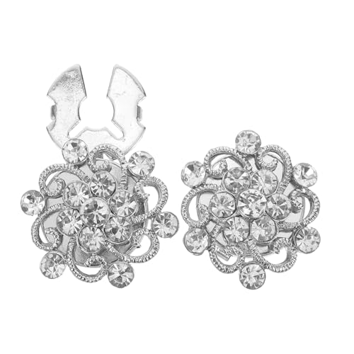 BESPORTBLE 2 Stück Strass-Knopfabdeckungen, Manschettenknöpfe aus Legierung, Hemden, Blusen, Knopf-Clip-On-Verzierungen für Hemdkragen, Jacken und Kleider von BESPORTBLE