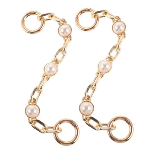 BESPORTBLE 2stücke Metall-handtaschenkette Ersatz-kette Mit Imitationsperle Taschengriffriemen Ersatzkette Für Taschen Taschenketten Aus Zinklegierung von BESPORTBLE