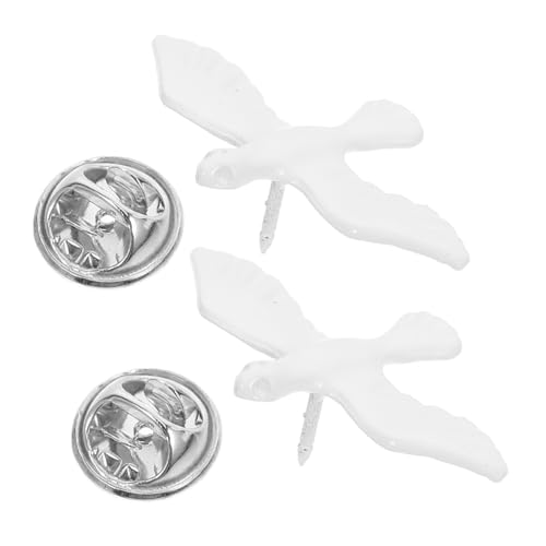 BESPORTBLE 2stücke Miniatur-tauben-anstecker Vogel-brosche Friedenstaube Religiöses Accessoire Kommunions-schmuck Für Männer Und Frauen von BESPORTBLE