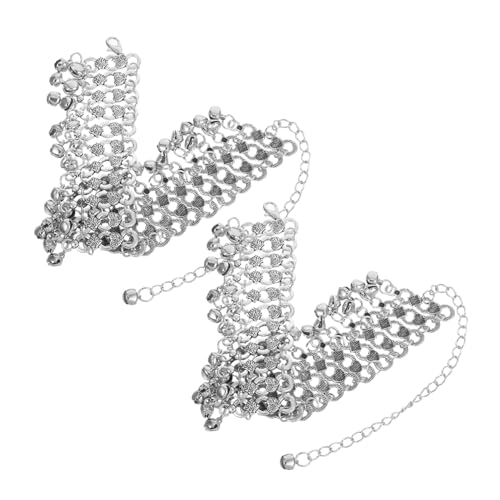 BESPORTBLE 2 Stück Teiliges Boho Fußkettchen mit Glocken Verstellbares Mehrlagiges Fußkettchen für Frauen Vintage Ethnischer Stil Geeignet für Strand Tanz Festival und Sommermode von BESPORTBLE
