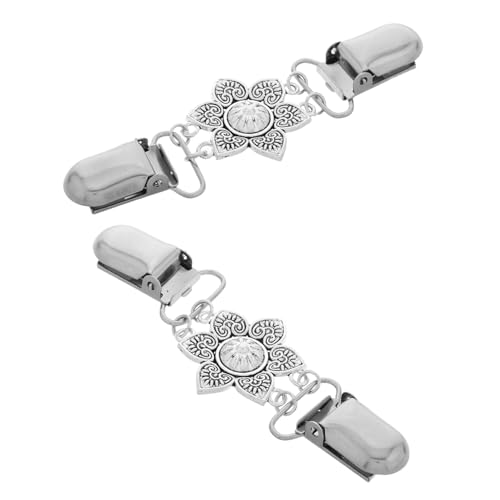 BESPORTBLE 2 Stück Teiliges Damen Schalclips mit Retro Blumenmuster Vintage Cardigan Clips Zinklegierung Vielseitige Kleidung Accessoires für Schals Tücher Pullover und Umhänge von BESPORTBLE