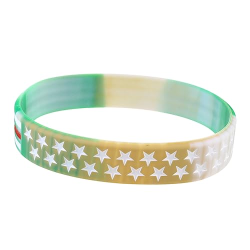 BESPORTBLE 2 Stück Teiliges Flaggen Armband American Independence Day Memorial Verstellbare Präsidentenwahl Cheer Bracelets Khaki und Grün für Damen Herren und Patriotisches DIY von BESPORTBLE