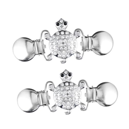 BESPORTBLE 2 Stück Teiliges Legierung Karabiner Turtle Form Strickjacken Clips mit Funkelnden Strasssteinen Eleganter Cardigan und Schal Clip für Damen Vielseitiger Verschluss für Leichte von BESPORTBLE