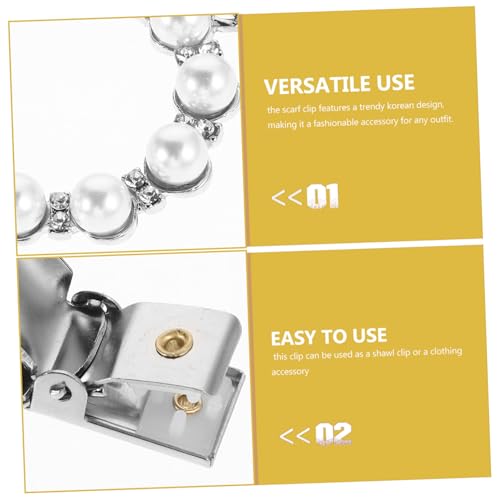 BESPORTBLE 2 Stück Teiliges Perlen schalclip Vintage Cardigan Clip mit Koreanischem Design Stilvolle Broschen für Damen Vielseitiger Mantel Pullover zubehör Modische Kleidungsklammer von BESPORTBLE
