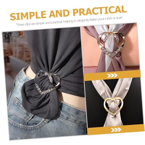 BESPORTBLE 2 Stück Teiliges Schalring Damen Multifunktionale Shirt und Cardigan Clips aus Langlebiger Legierung Stilvolle Schal und T Shirt Schnallen Praktisches Zubehör für Festliche und von BESPORTBLE