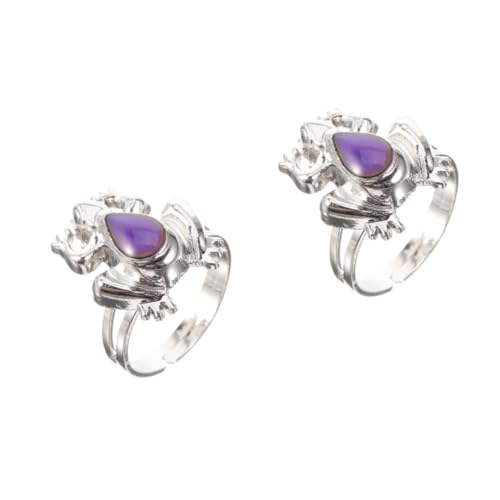 BESPORTBLE 2 Stück Thermochromer Ring Einstellbar Zappelnde Finger Schlüssel Temperaturwechselring Für Unisex-emotionsring Stimmungsring Für Lustiger Ring Legierung von BESPORTBLE