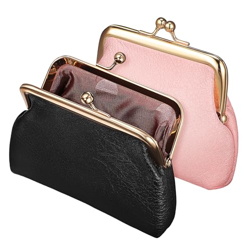 BESPORTBLE 2 Stück Tragbare Münzbörse Wechselgeldbörse Für Münzen Wechselgeldbörse Für Damen Kleine Geldbörse Mit Verschluss Clutch Geldbörsen Für Damen Münzgeldbörse Für Damen Hobo von BESPORTBLE