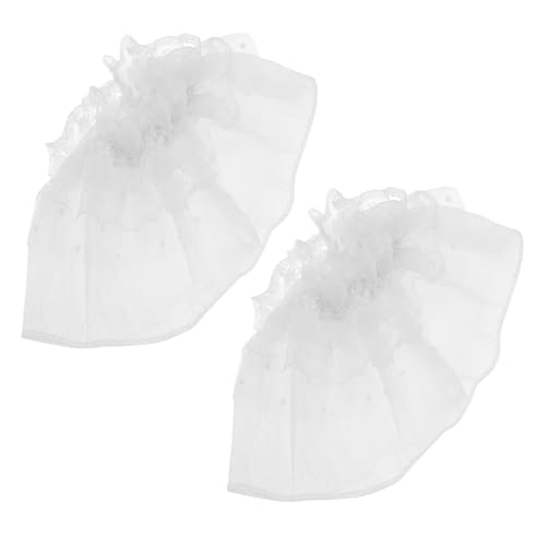 BESPORTBLE 2stücke Falsche Ärmel Weiße Handgelenkmanschetten Aus Spitze Abnehmbar Für Damen Hochzeit Braut Lolita Kostümzubehör Cosplay Halloween von BESPORTBLE