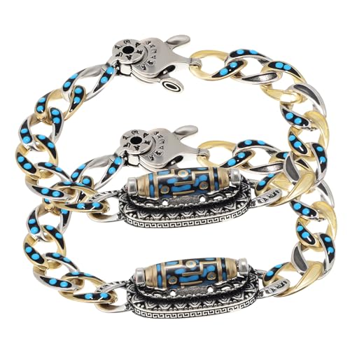 BESPORTBLE 2 Stück Türkis Edelstein Armbänder Tibetischer Stil Handgelenk Schmuck Unisex Perlenarmband für Damen und Herren als Spirituelles Geschenk von BESPORTBLE