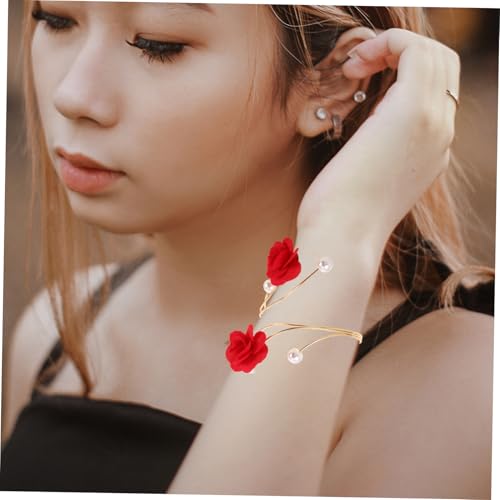 BESPORTBLE 2 Stück Verstellbare Armreifen mit Offener Blüten und Perlenbesatz Metall Armspangen für Frauen Oberarm Modisches Schmuck Accessoire für Sommer Outfits BESPORTBLE 2 Stück Verstellbare Armreifen mit Offener Blüten und Perlenbesatz Metall Armspangen für Frauen Oberarm Modisches Schmuck Accessoire für Sommer Outfits von BESPORTBLE