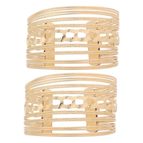 BESPORTBLE 2 Stück Verstellbare Chunky Gold Manschetten Offener Bangle für Stilvolle Armbandgestaltung als für Freundinnen von BESPORTBLE