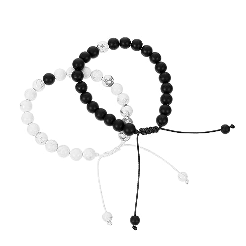BESPORTBLE 2stücke Passendes Armband Für Mottopartys Büro Und Reisen Hochwertiges Steinarmband Mit Zartem Paararmband-design Tragbares Perlenarmband Für Täglichen Einkauf Und von BESPORTBLE