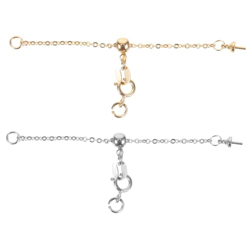 BESPORTBLE 2 Stück Verstellbare Schmuckverlängerungsketten Langlebige Armband Halsketten extender mit Federverschluss DIY Schmuckverlängerung in Gold und Silber für Damen und Herren von BESPORTBLE