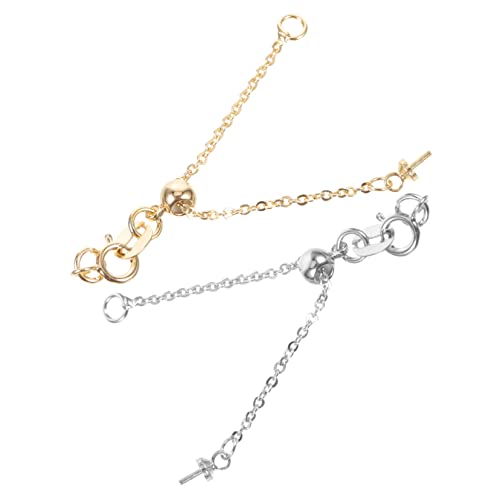 BESPORTBLE 2 Stück Verstellbare Verlängerungsketten für Halsketten und Armbänder DIY Schmuckherstellung Goldene und Silberne Schmuckverlängerung Tail Chain Praktisch Vielseitig Verwendbar BESPORTBLE 2 Stück Verstellbare Verlängerungsketten für Halsketten und Armbänder DIY Schmuckherstellung Goldene und Silberne Schmuckverlängerung Tail Chain Praktisch Vielseitig Verwendbar von BESPORTBLE